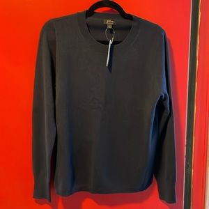J.Crew 100% Cashmere Navy Blue Crewneck Sweater